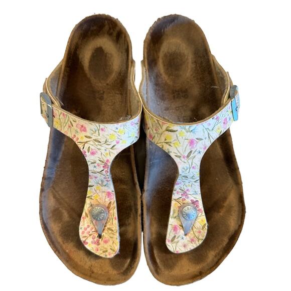 Birkenstock Gizeh Floral Print Sandals | Birko-Flor Size 39 - Picture 2 of 4